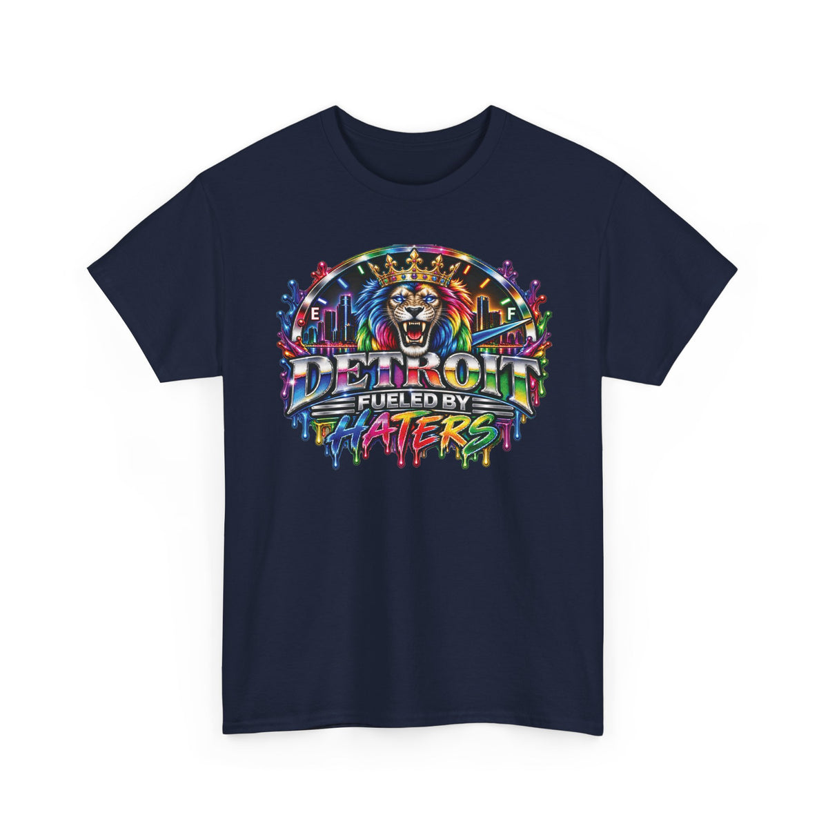 Detroit Lion Graffiti tee | Colorful Drip Lion Detroit Tee