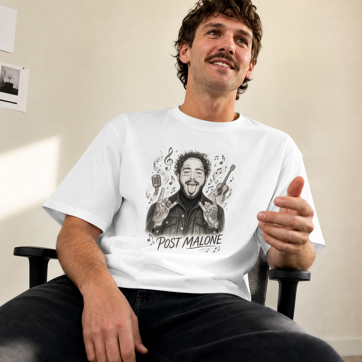 Malone Music Artist Portrait T-Shirt | Singer Illustration Tee