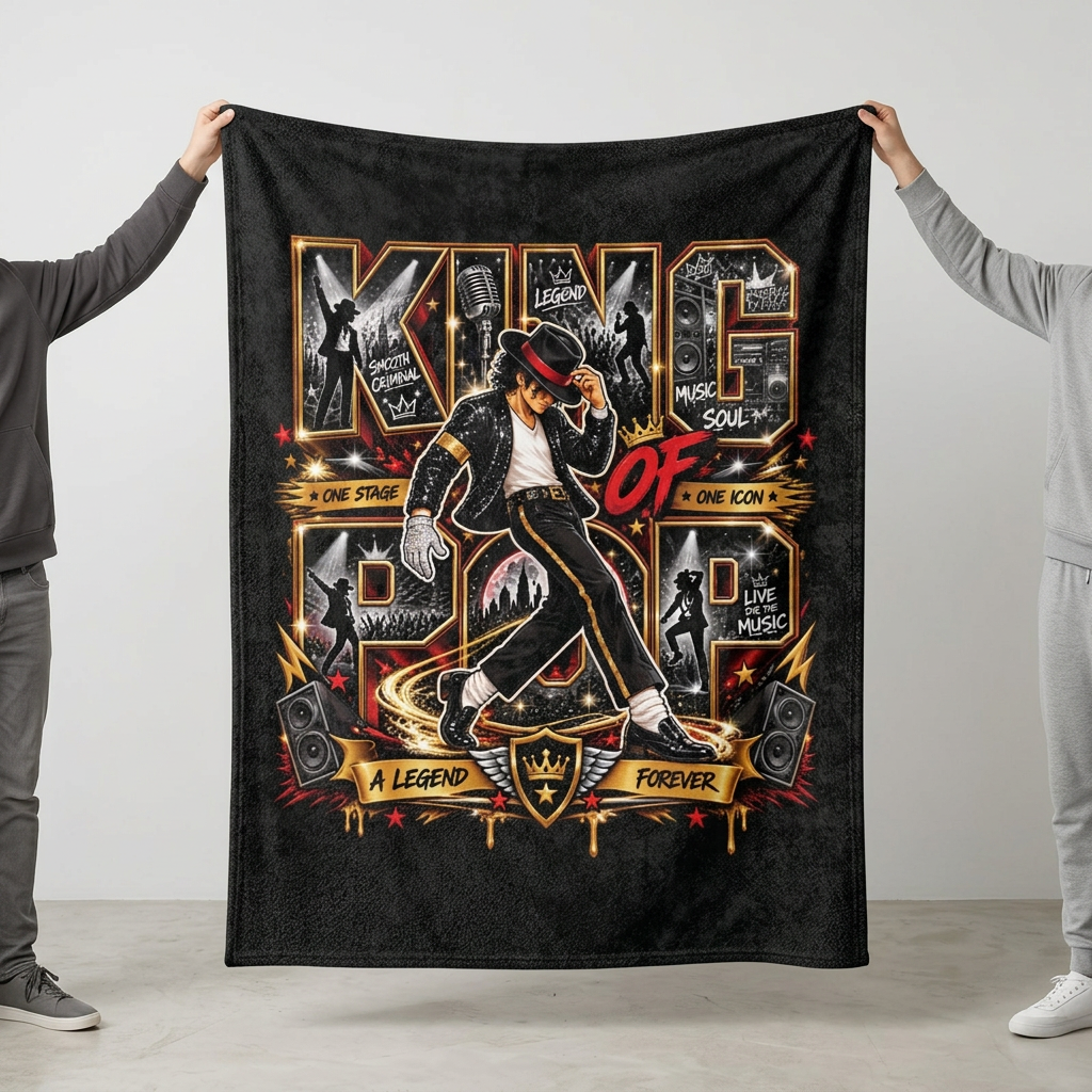 King of Pop Michael Jackson Dance Velvet Blanket | Music Legend Throw