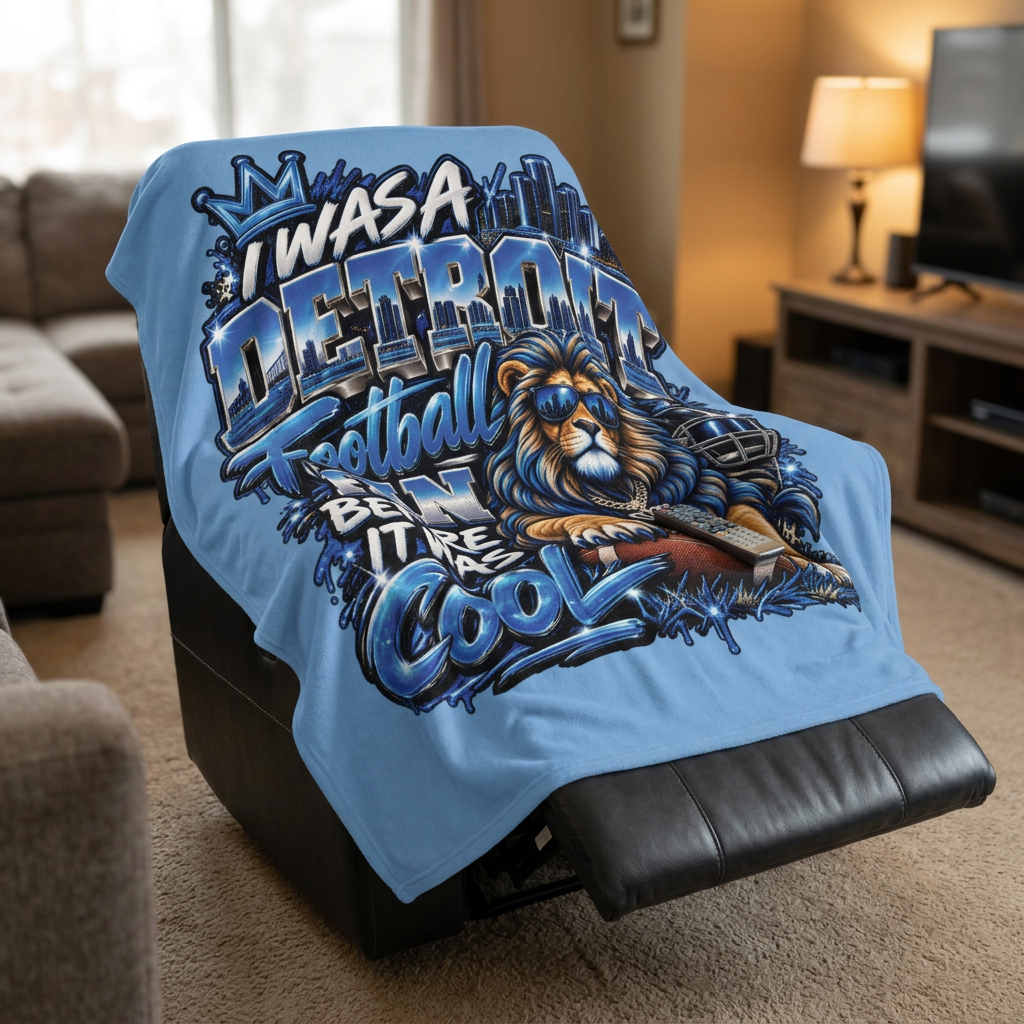 Detroit Football Lion Blanket | I Was a Detroit Football Fan Before It Was Cool velveteen