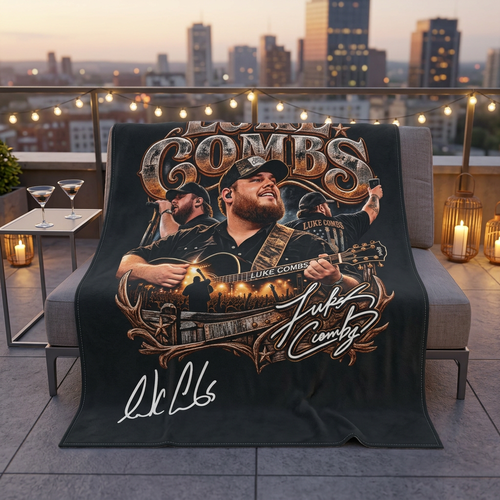 Combs Country Concert Collage Velveteen Blanket | Country Music Throw