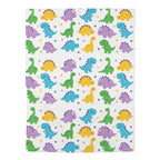 Colorful Baby Dinosaur Pattern Baby Swaddle Blanket | Cute Dino Nursery Print
