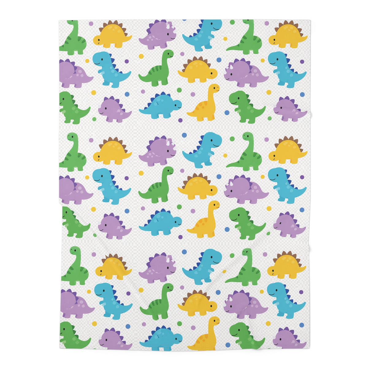 Colorful Baby Dinosaur Pattern Baby Swaddle Blanket | Cute Dino Nursery Print