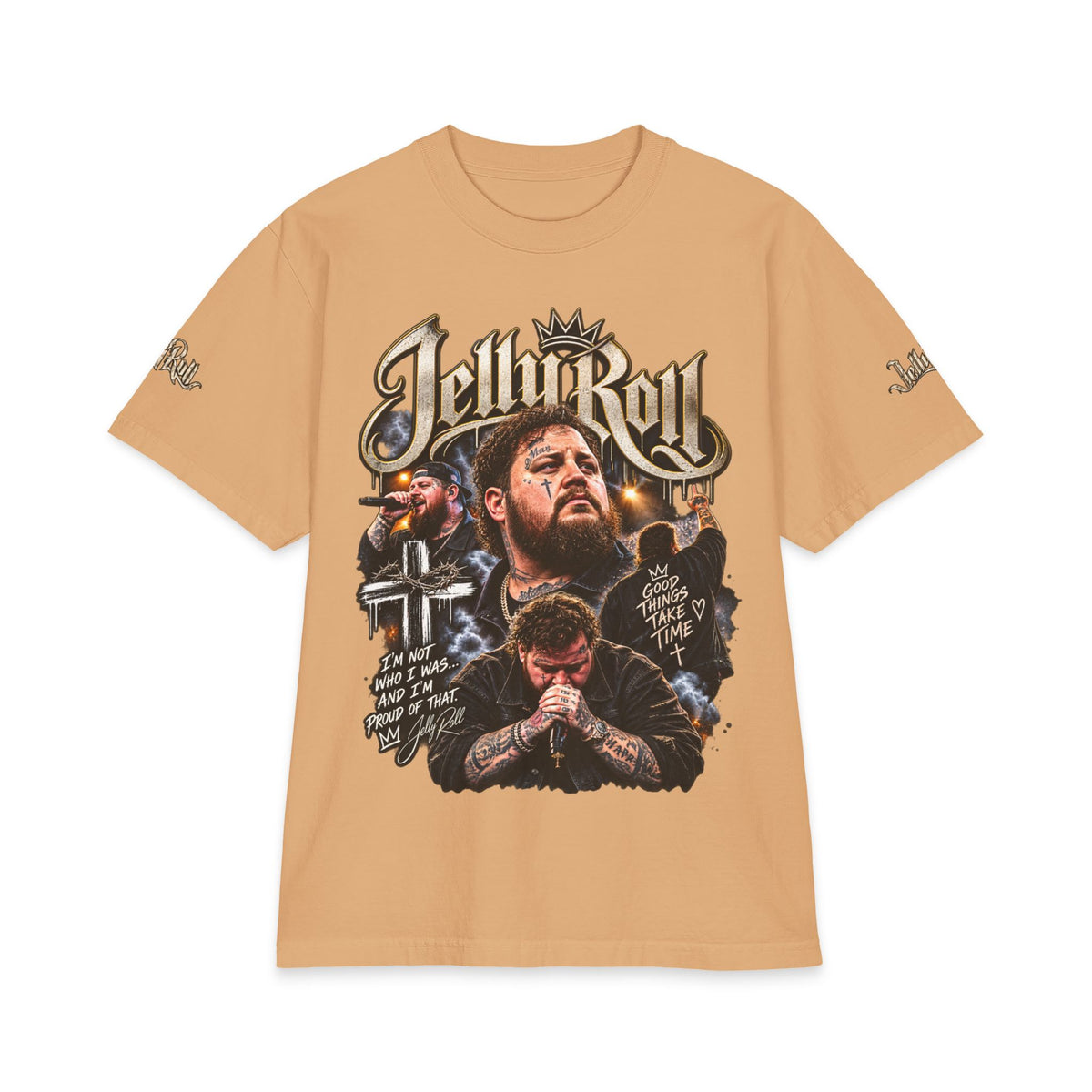 Jelly Roll portrait graphic T-Shirt | rapper collage tee