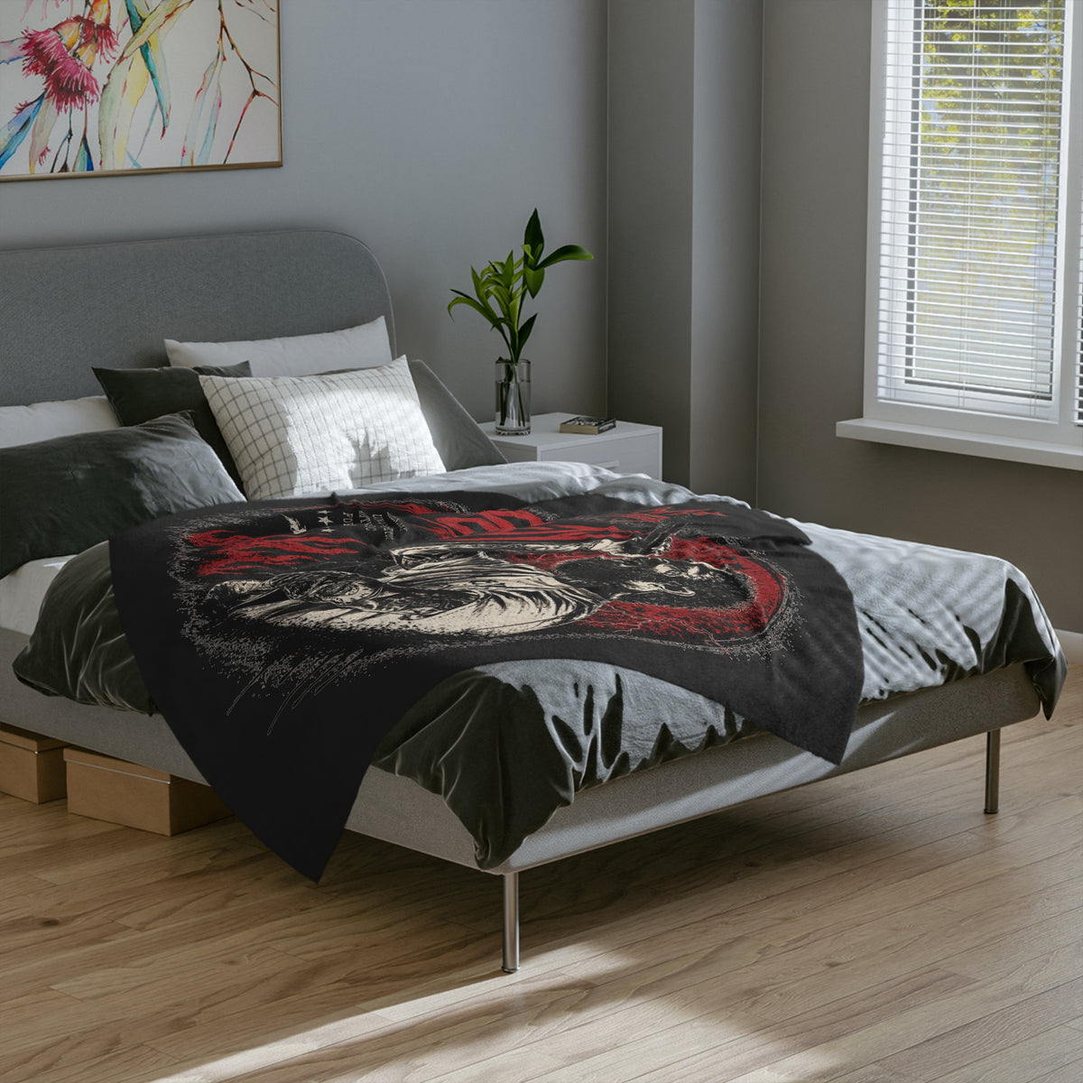 Posty Malone Singer Illustration Velveteen Blanket | Music Portrait, Tattoo Art