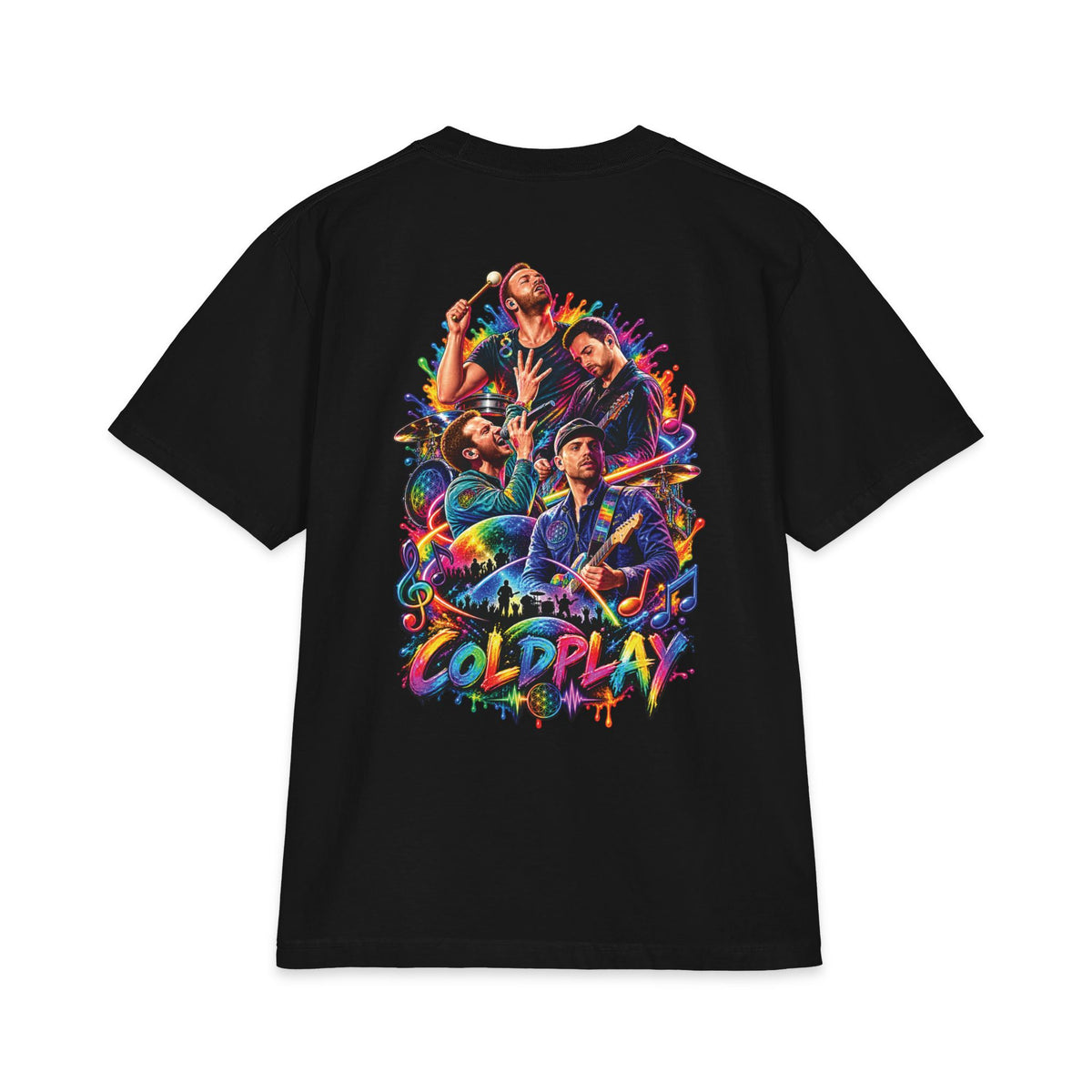 Coldplay Band Logo T-Shirt | Colorful Tour Art