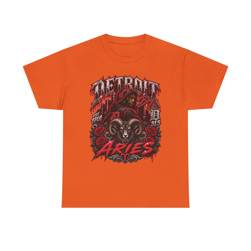 Aries Ram Graphic Tee | Zodiac Illustration, Gothic Red Black