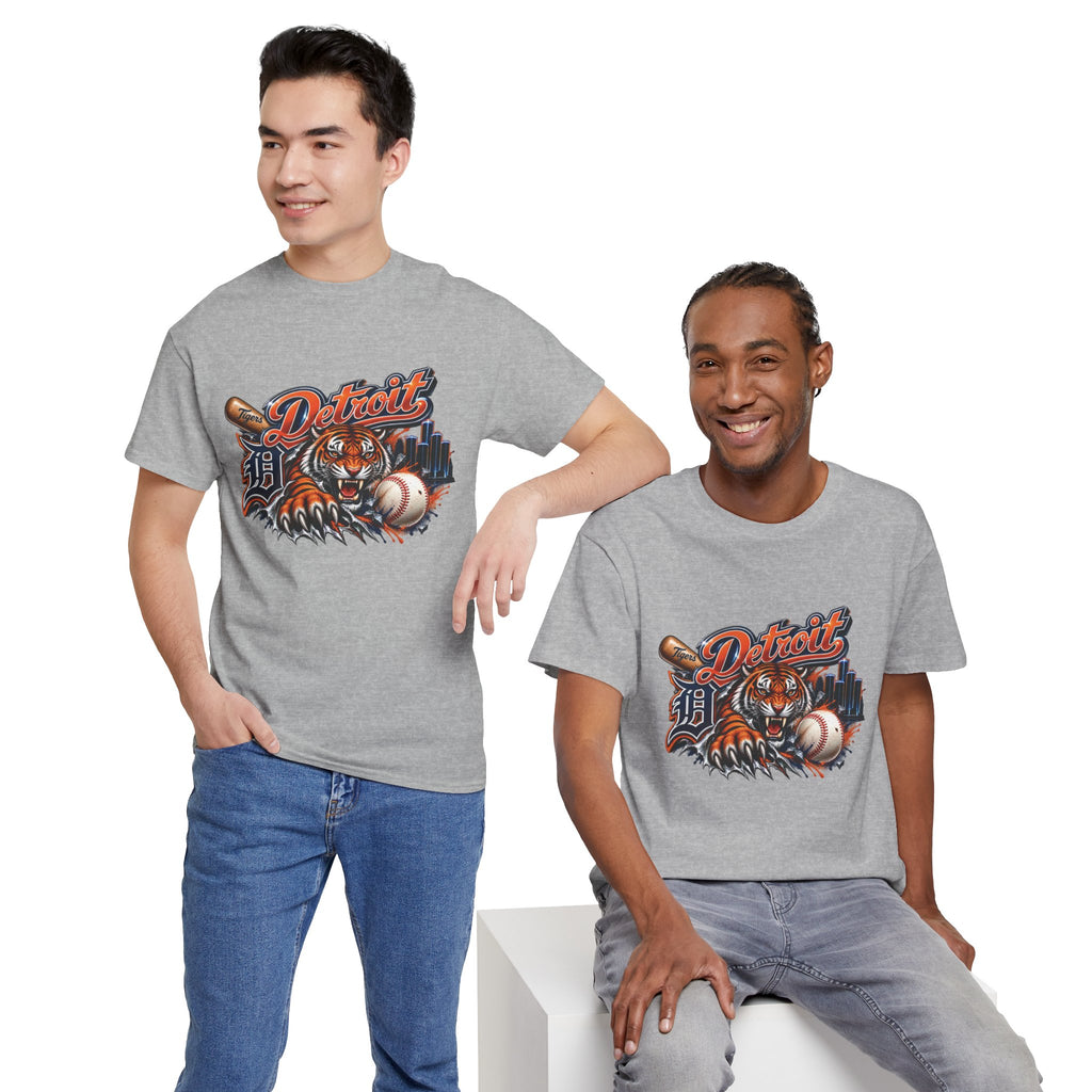 Detroit Tiger Baseball T-Shirt | Detroit skyline, claw marks