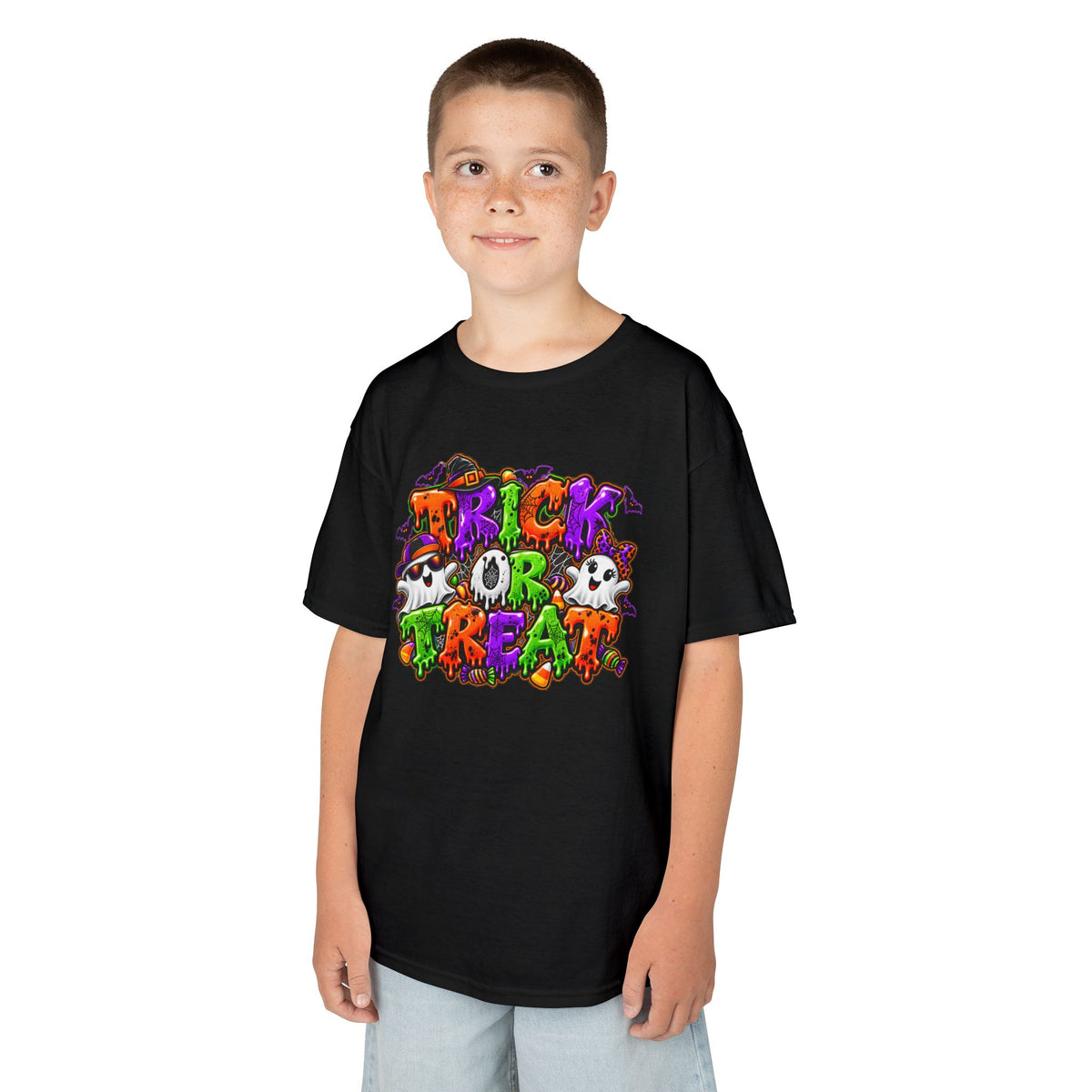 Boy and Girl Trick or Treat Halloween Graphic Tee | Kids