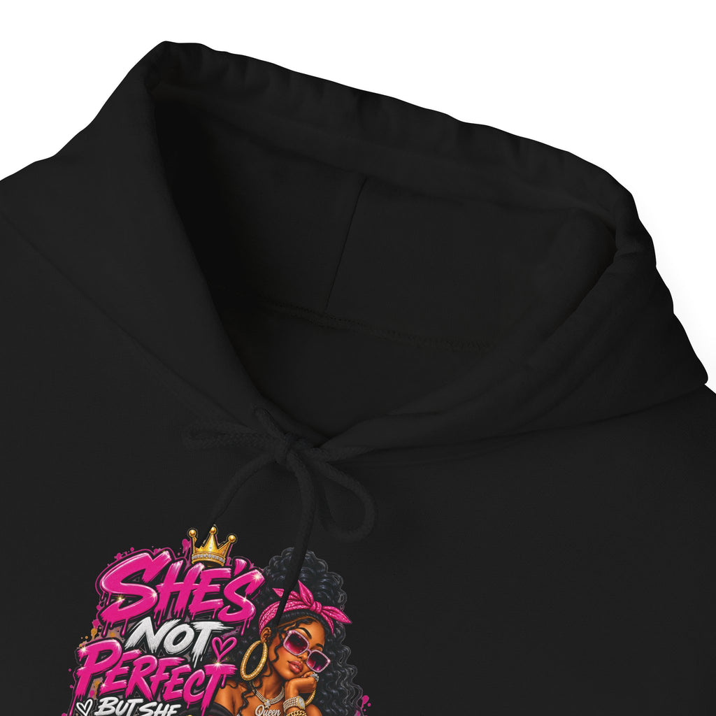 Shes Not Perfect Real AF hoodie | Retro Neon Girl Graphic Hoodie