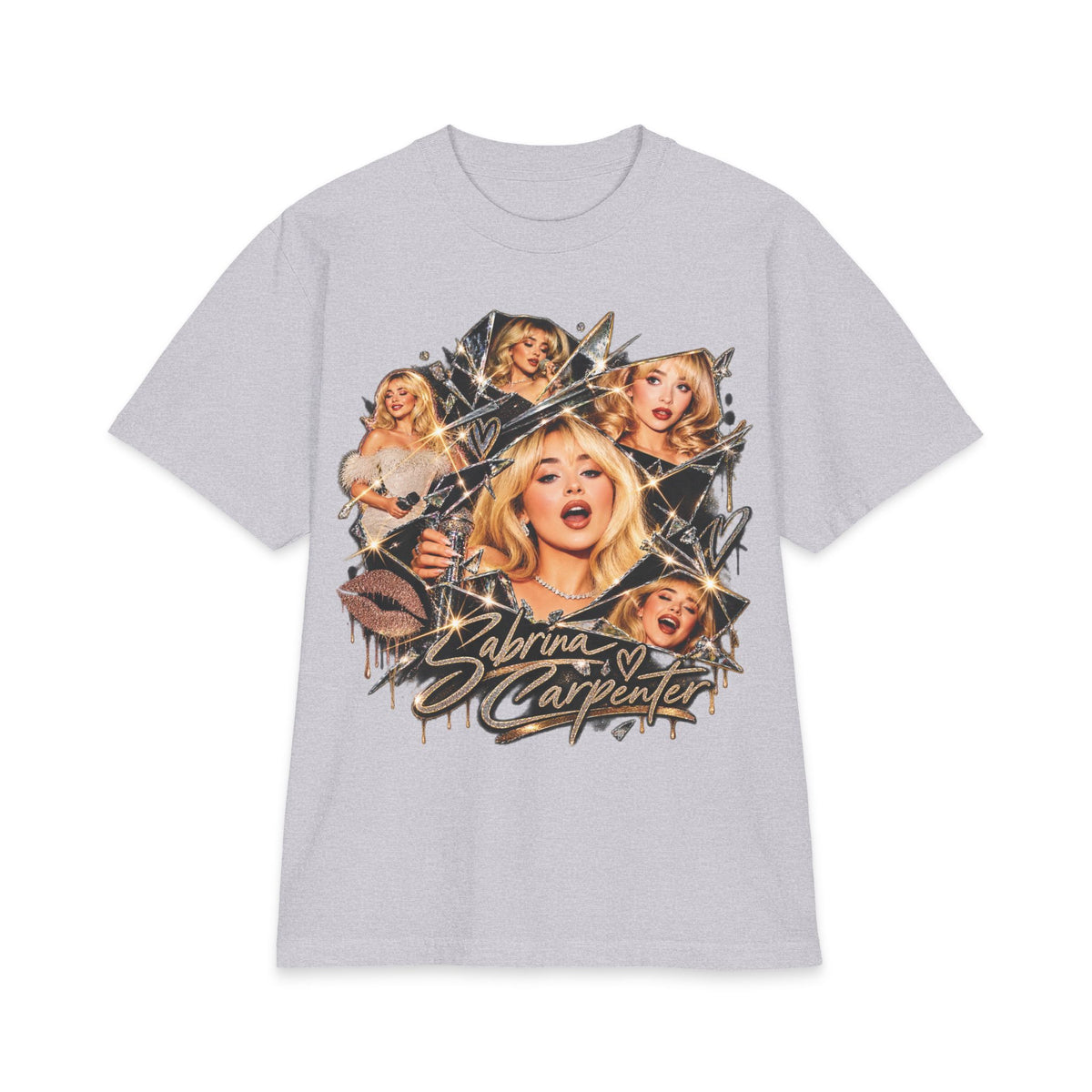 Sabrina C Collage Pinup Portraits T-Shirt | Retro Lip Print Tee