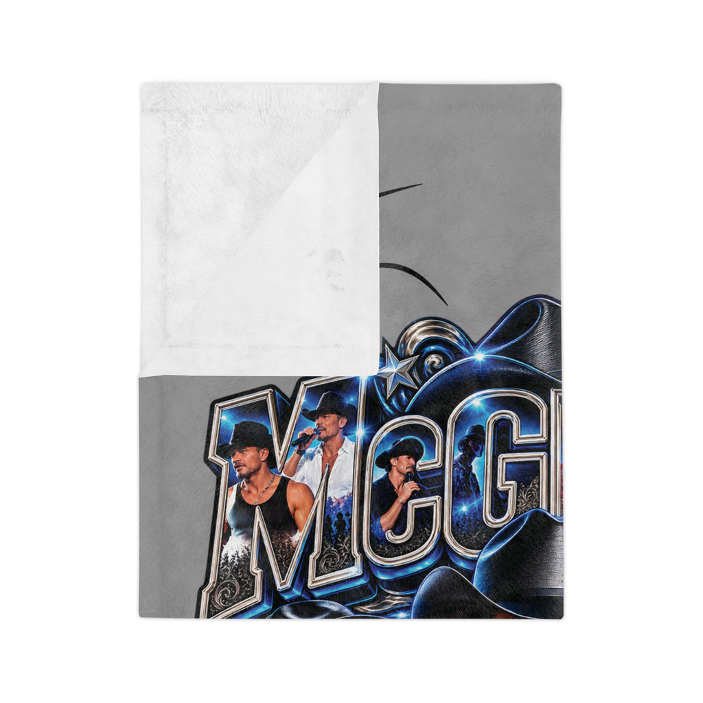 Country Singer McGraw Portrait Blanket | Country Music Cowboy Fans Velveteen Microfiber