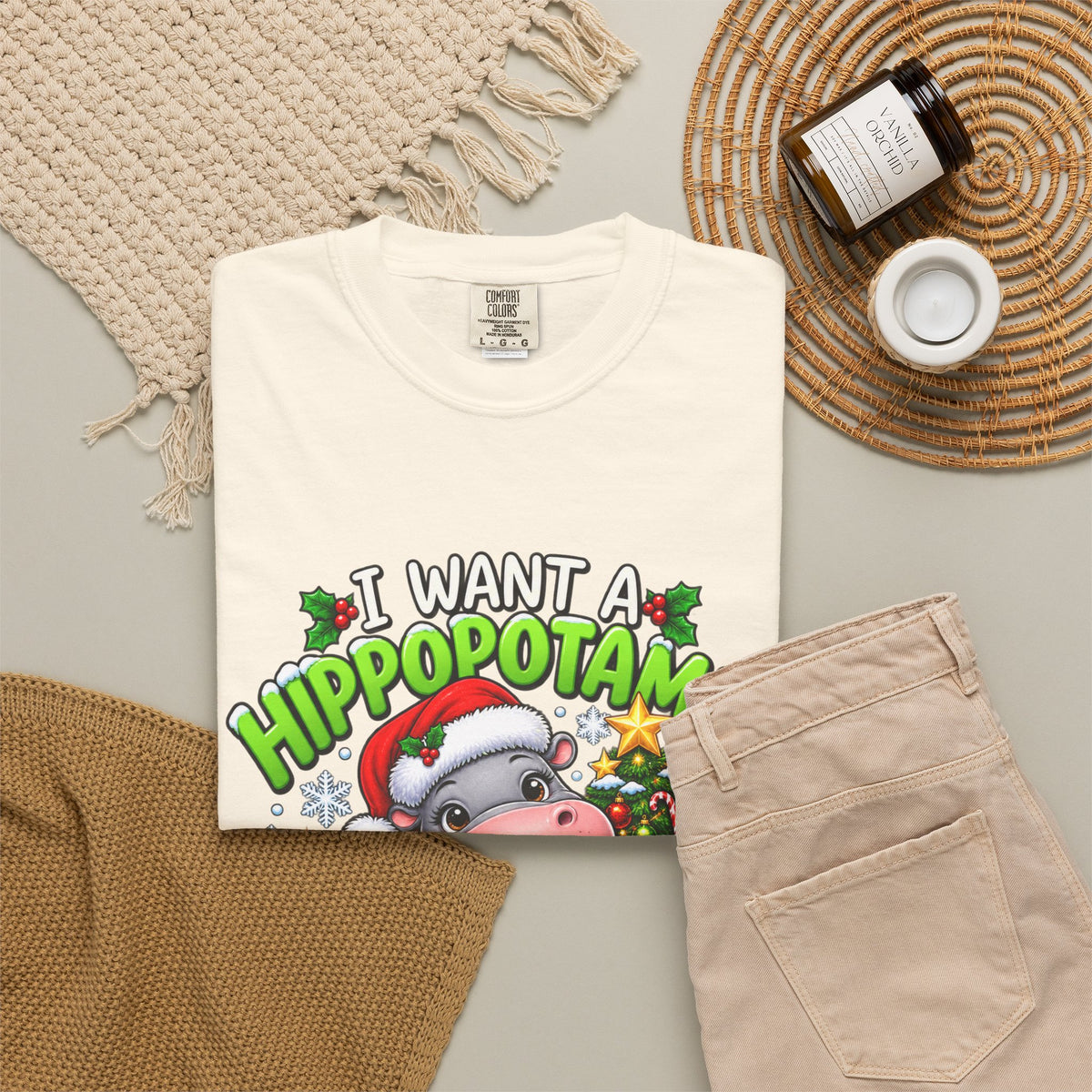 I Want a Hippopotamus for Christmas T-shirt | Hippo Christmas Tee