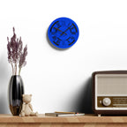 Roman Numeral Blue Clock Acrylic Wall Clock | Modern Decorative Timepiece