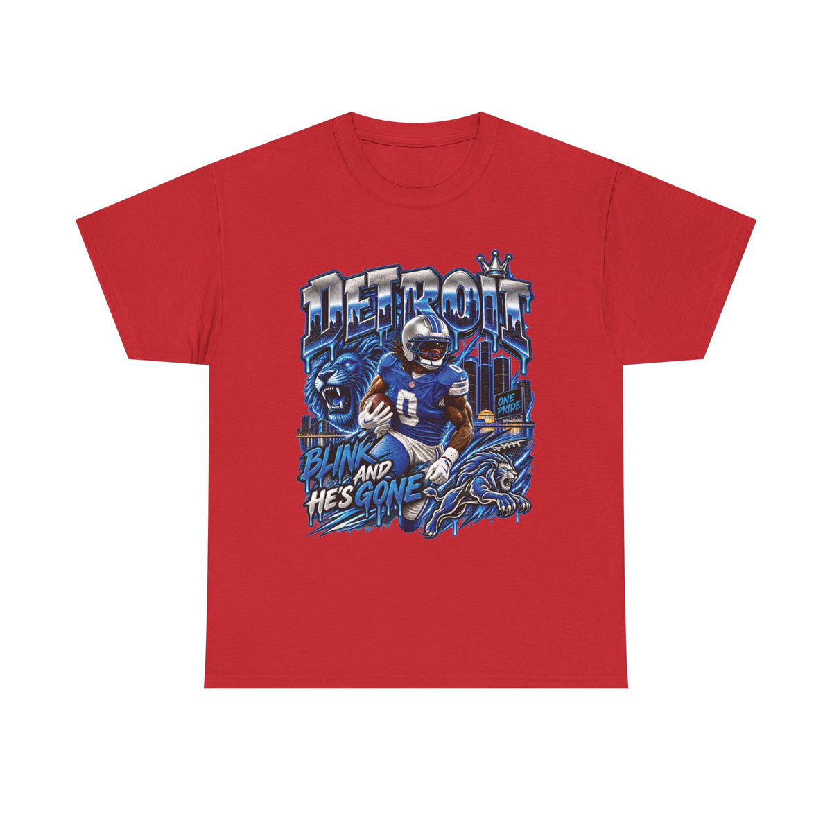 Detroit Football Player Graphic Tee | Blink And He's Gone, Lions Tribute