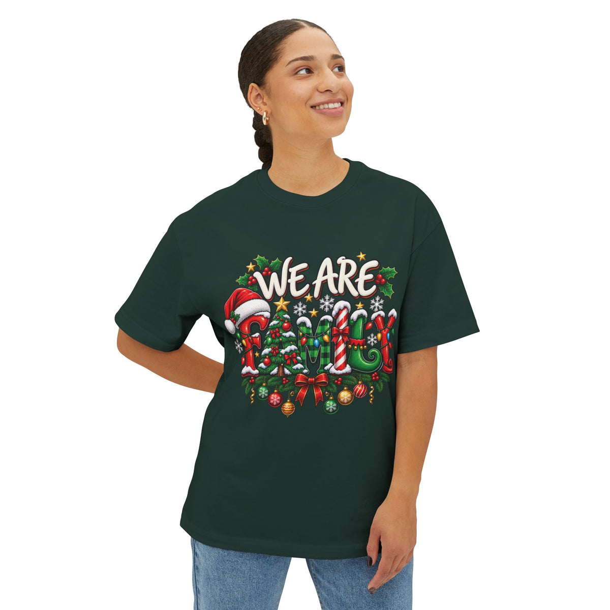 We Are Family Christmas T-Shirt | Holiday Family Shirt, Santa Holly Ornaments