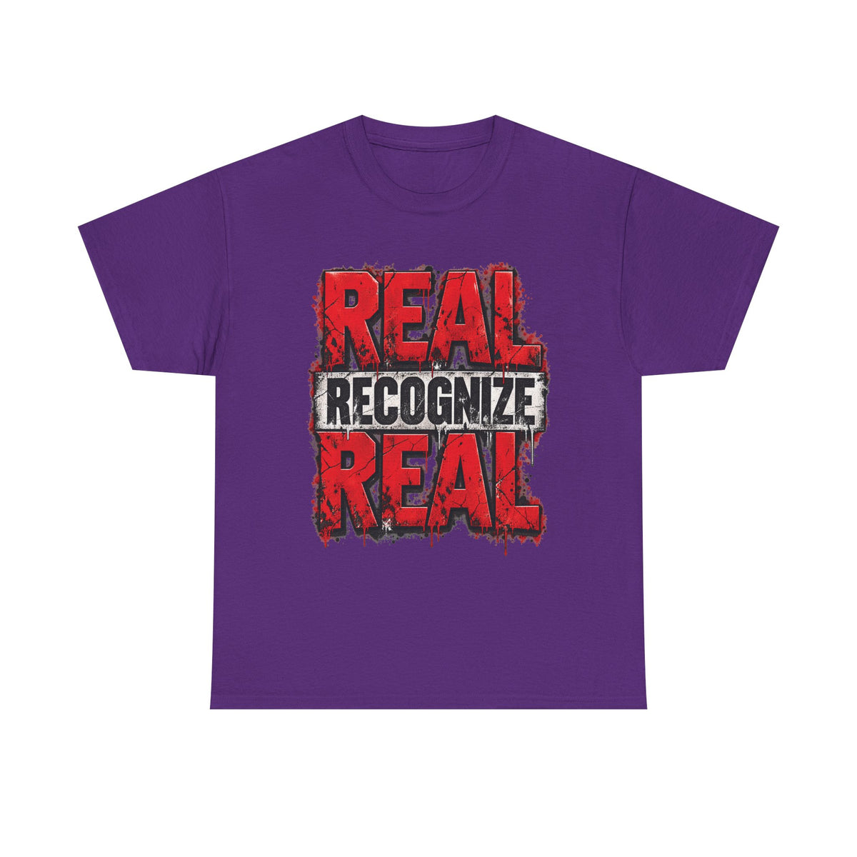 Real Recognize Real Tee | Bold Distressed Red Typography