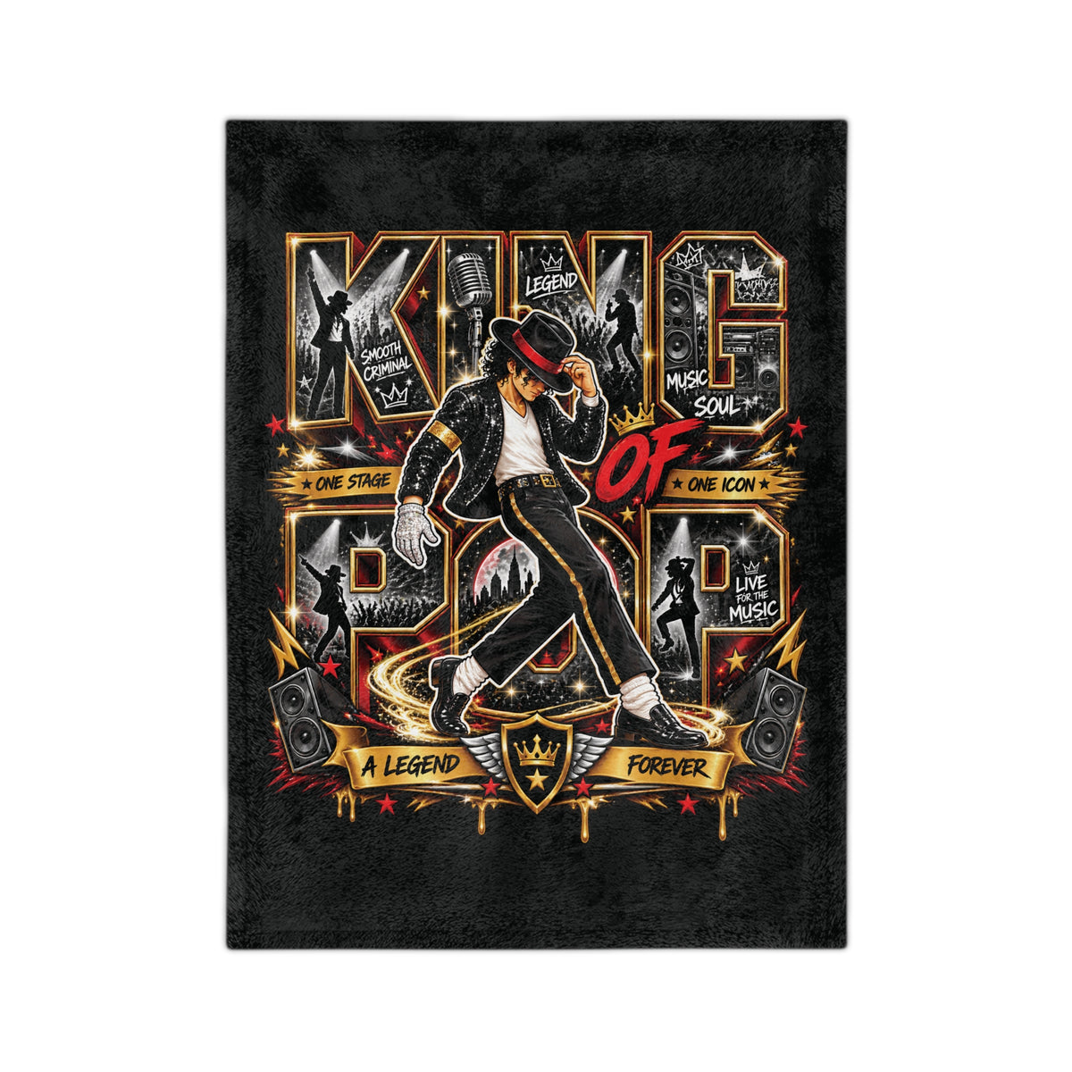 King of Pop Michael Jackson Dance Velvet Blanket | Music Legend Throw
