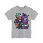Her Fight Is My Fight Lupus Awareness T-Shirt | Boxing Woman, Purple Ribbon