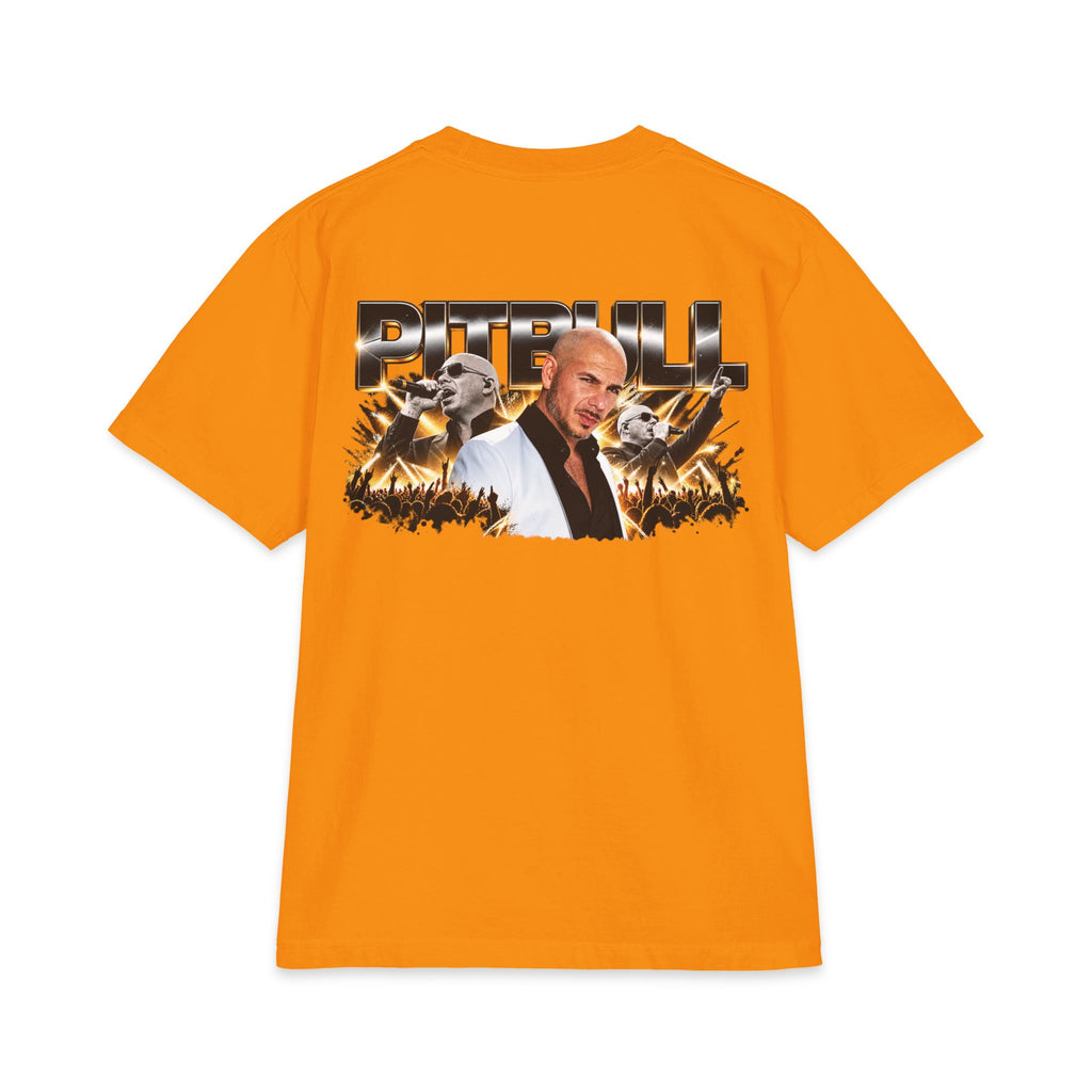 Pitbull Graphic T-Shirt | Hip Hop Logo, Portrait, Gold Chrome Lettering