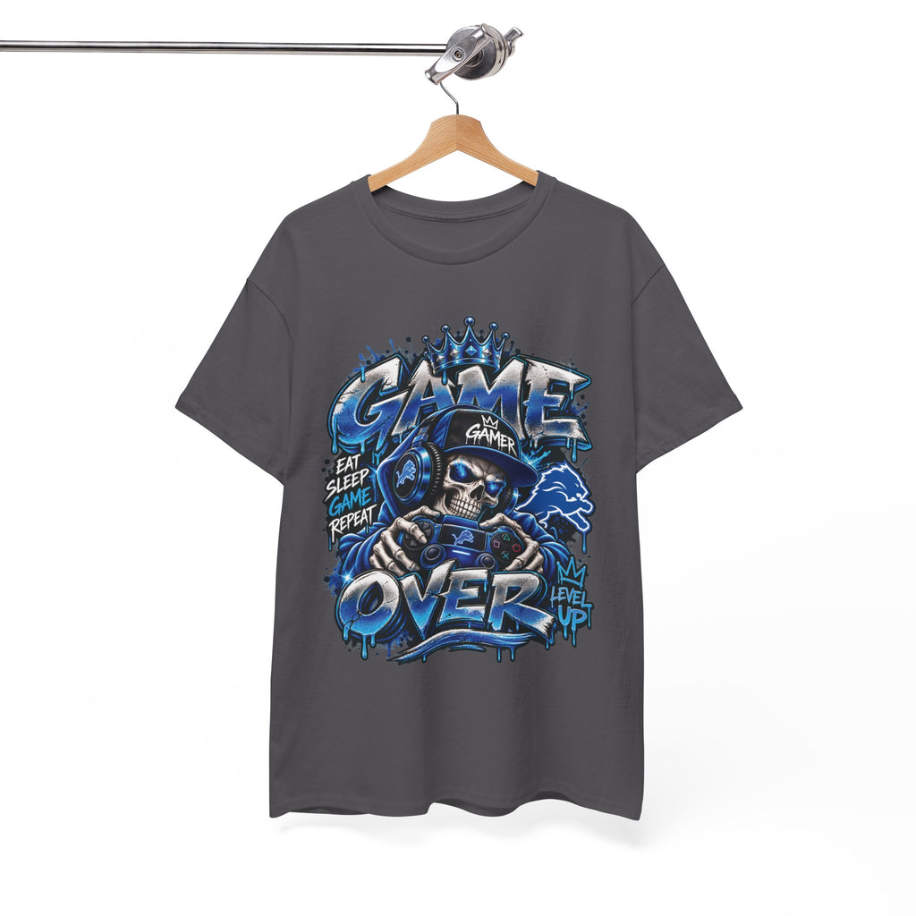 Game Over Skull Gamer Tee | Video Game Controller Graphic Shirt