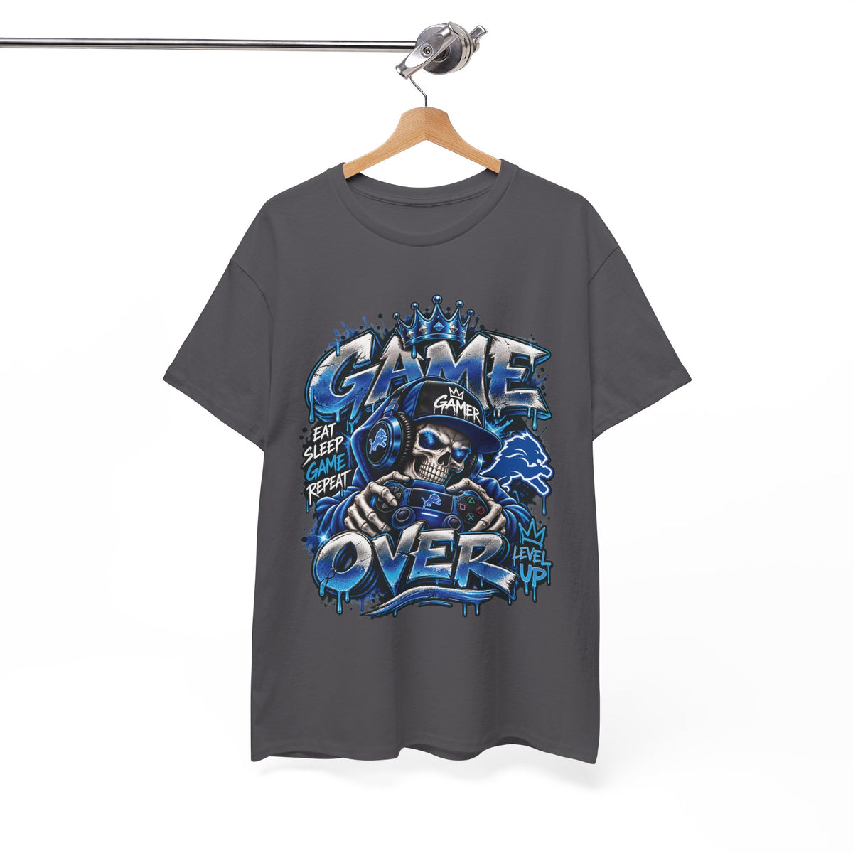 Game Over Skull Gamer Tee | Video Game Controller Graphic Shirt