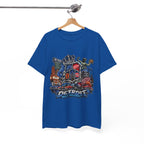 Detroit Skyline Collage T-Shirt | Motor City Landmarks, Vintage Neon Design