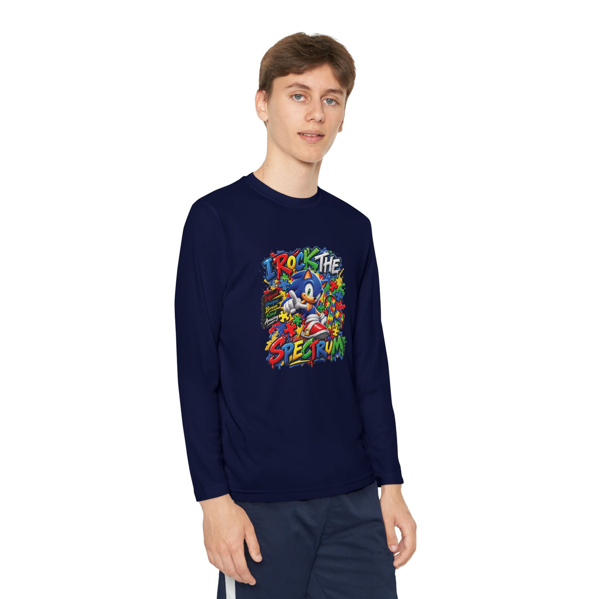 Sonic The Hedgehog Retro Graffiti Youth Long Sleeve Tee