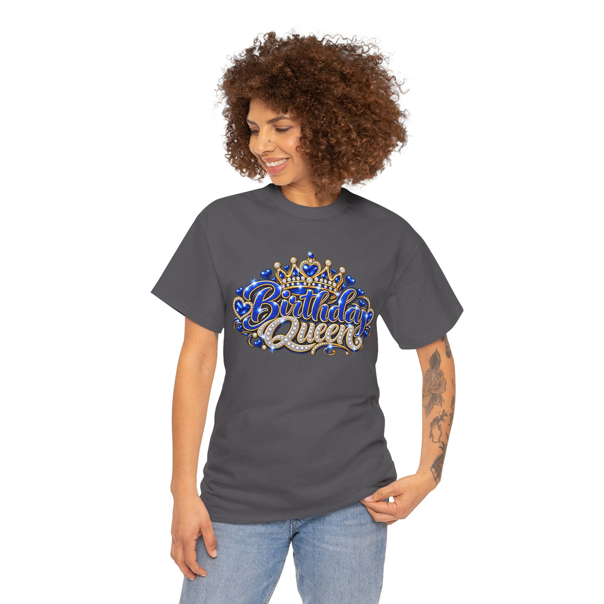 Birthday Blue Queen Crown Graphic Tee