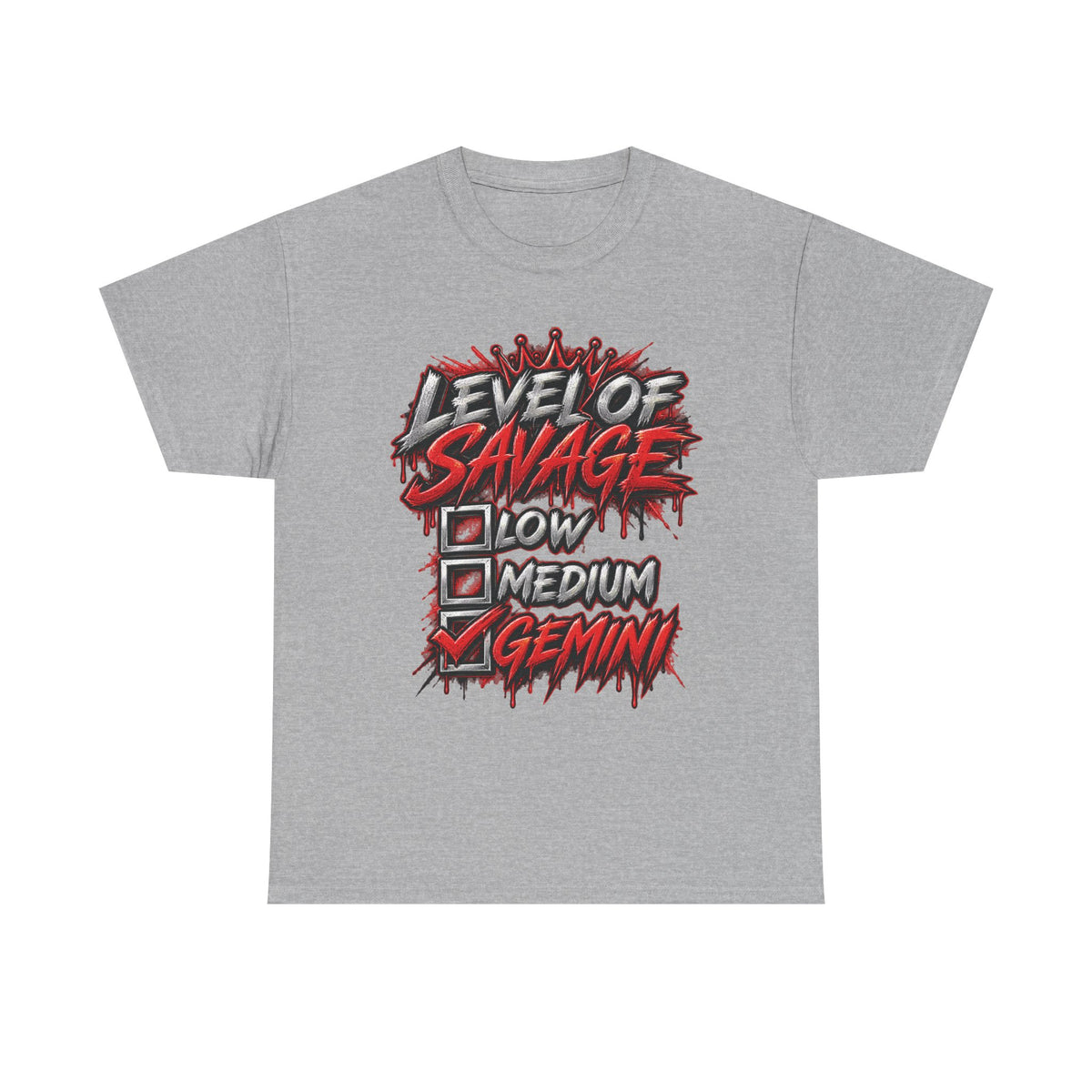 Level of Savage Gemini T-Shirt | Zodiac Astrology Tee, Detroit Graffiti Back