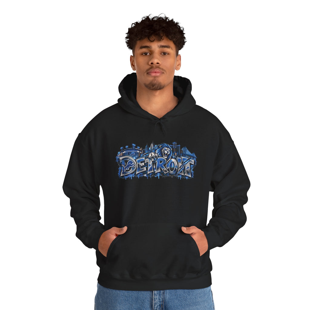 Detroit Graffiti Style Hoodie | City Skyline Street Art Pullover