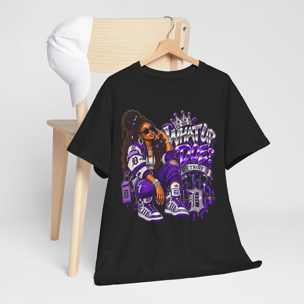 Detroit Queen what up doe Graphic Tee | Urban Streetwear, Purple Drip Art