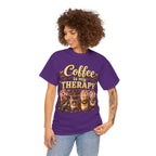 Coffee Is My Therapy T-Shirt | Coffee Cups Illustration, Cozy Beverage Tee