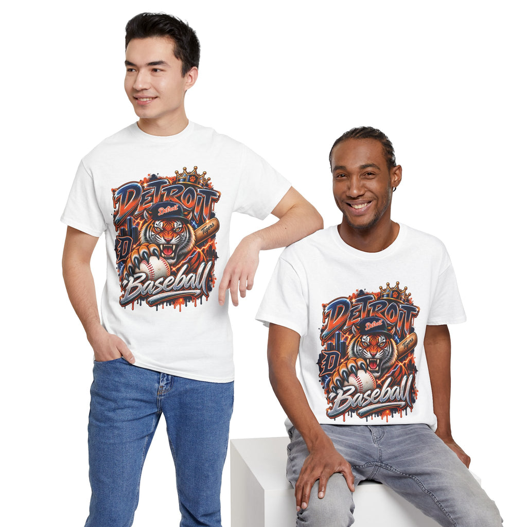 Detroit Tigers Tiger Baseball Tee | Vintage Mascot Detroit Baseball Shirt
