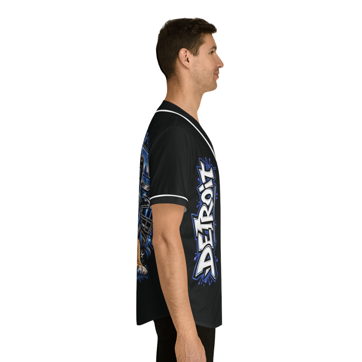 Detroit Football Lion Graphic Baseball Jersey | Detroit Pride