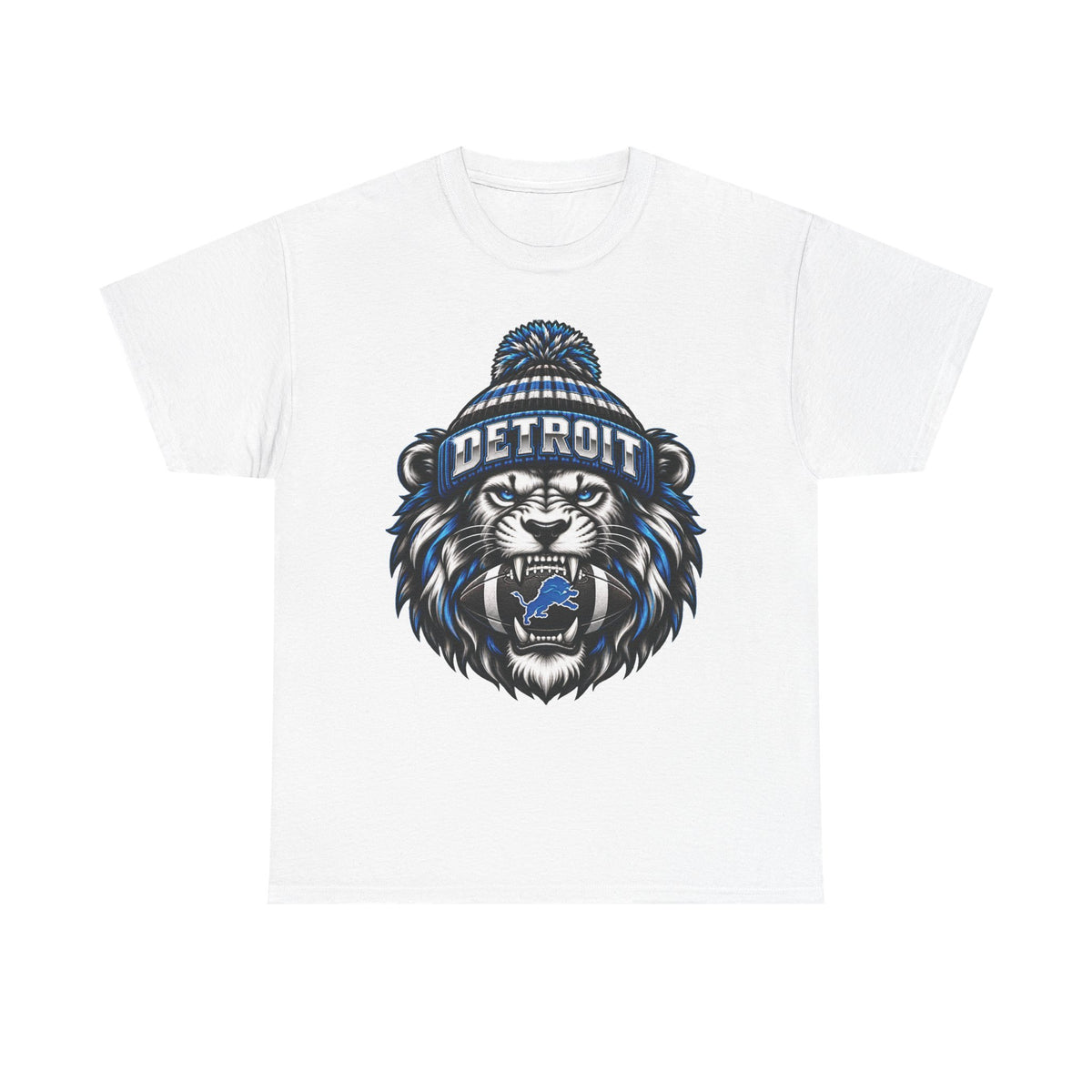 Detroit Lion Skull Beanie Tee | 313 Drip City Skyline T-Shirt