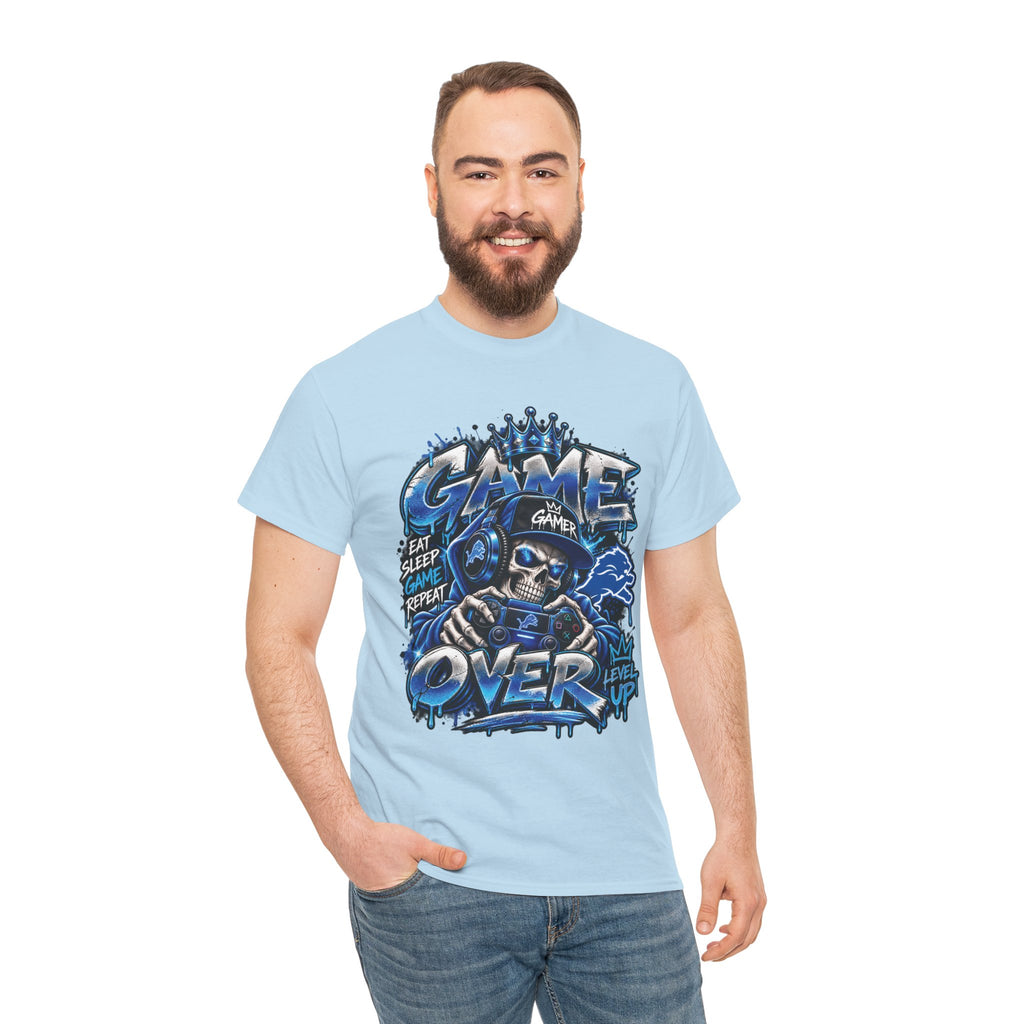 Game Over Skull Gamer Tee | Video Game Controller Graphic Shirt