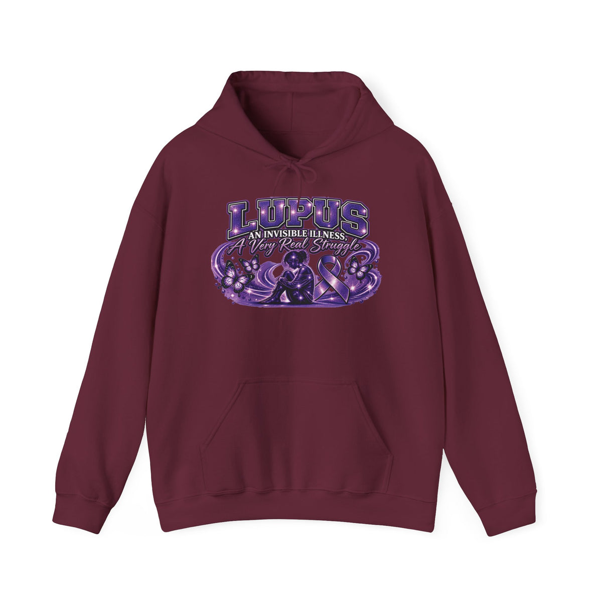 Lupus Awareness Purple Ribbon Hoodie | Support Autoimmune Awareness