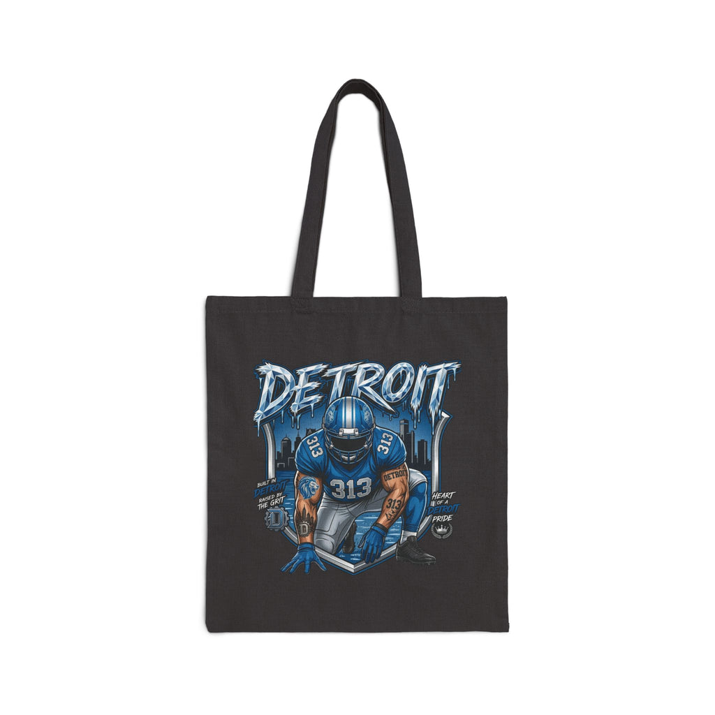 Detroit Football Player Tote Bag | 313 Motor City Helmet Illustration