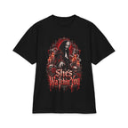 Horror Nun Illustration T-Shirt | Shes Watchin You Gothic Horror Tee