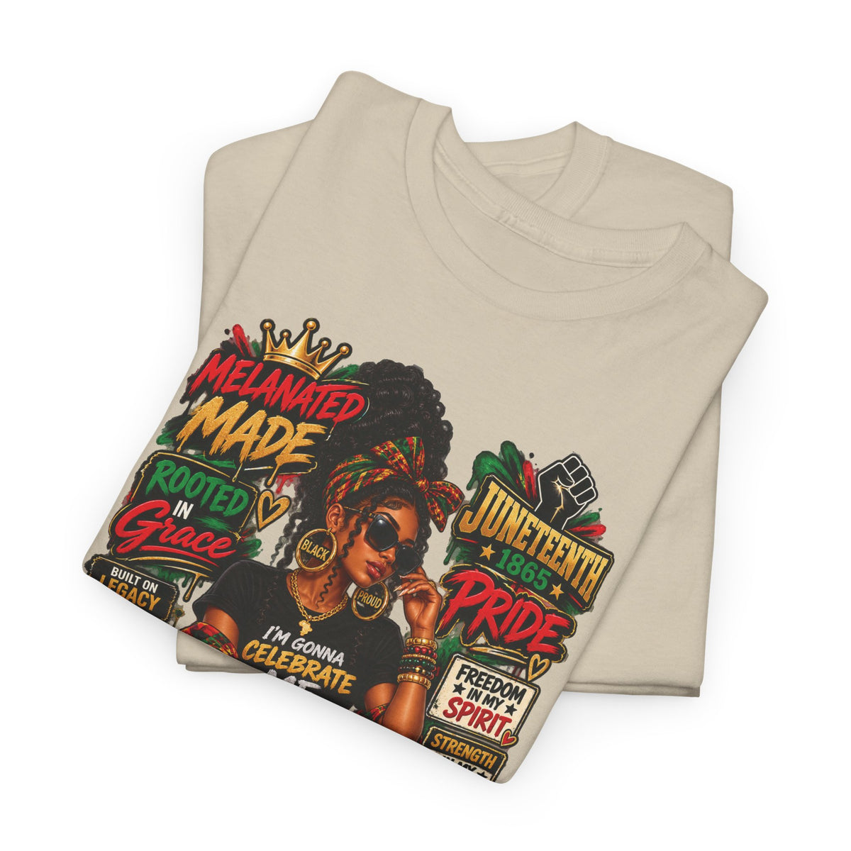 Melanated Made Rooted Grace T-Shirt | Celebrating Me graphic tee