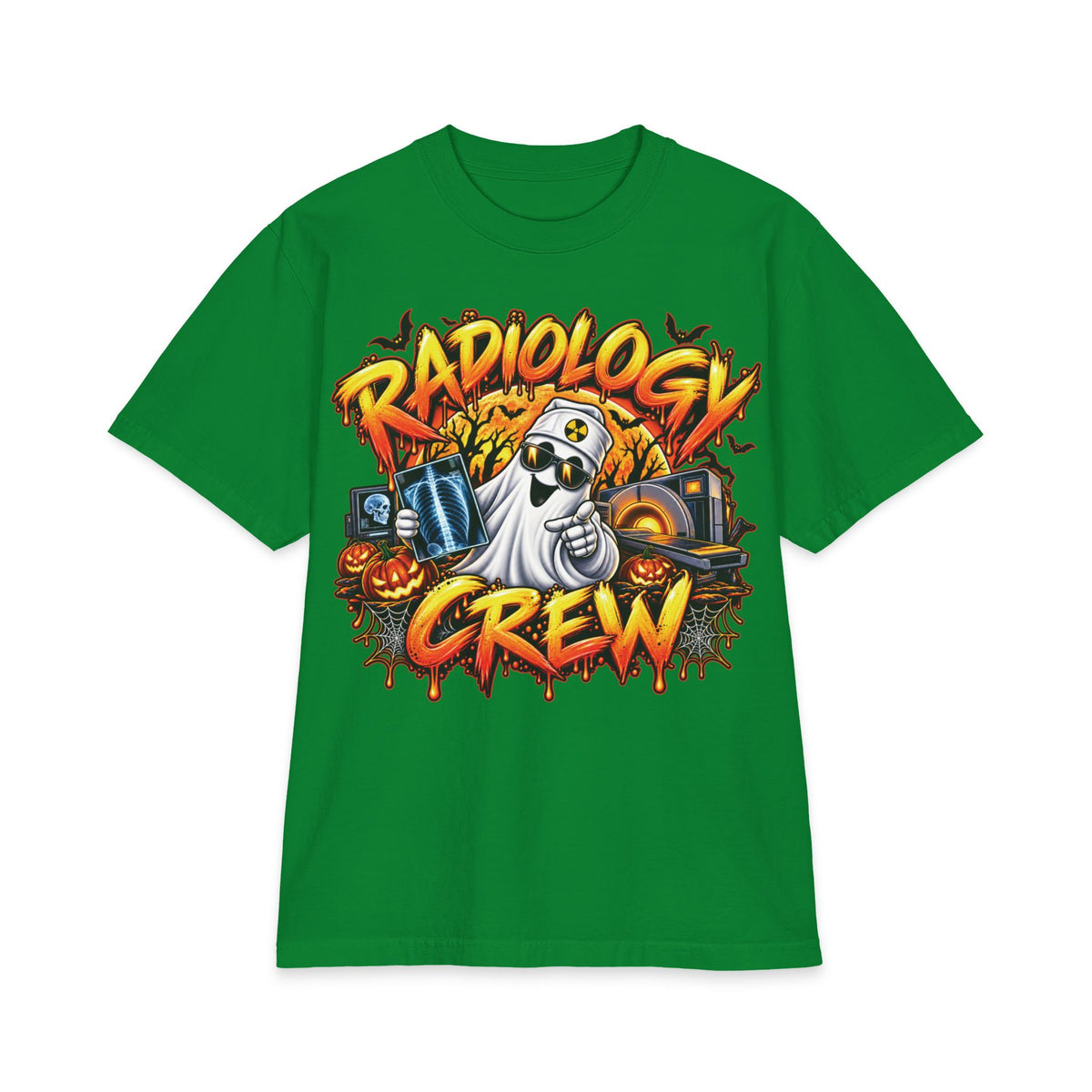 Medical Radiology Crew Ghost Graphic Tee | Halloween X-ray Theme