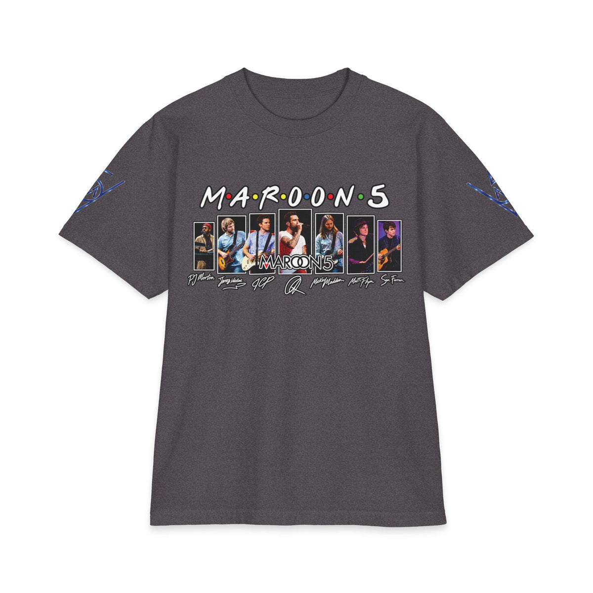 Maroon 5 band photo collage T-Shirt | Tour style sleeve logo