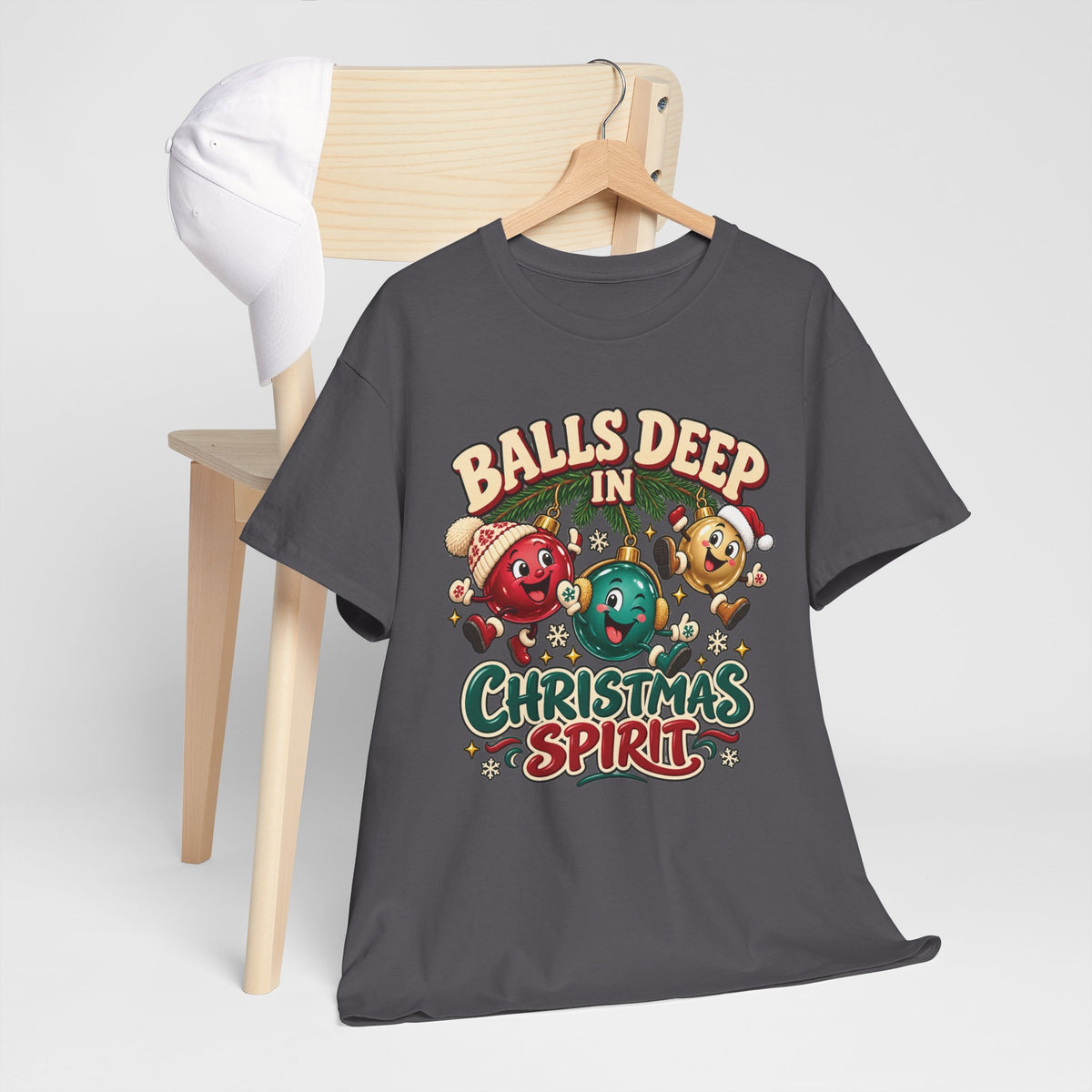 Balls Deep in Christmas Spirit Graphic Tee