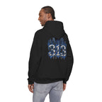 Detroit 313 Drip Skyline Hoodie | Graffiti Letter B Chest Design
