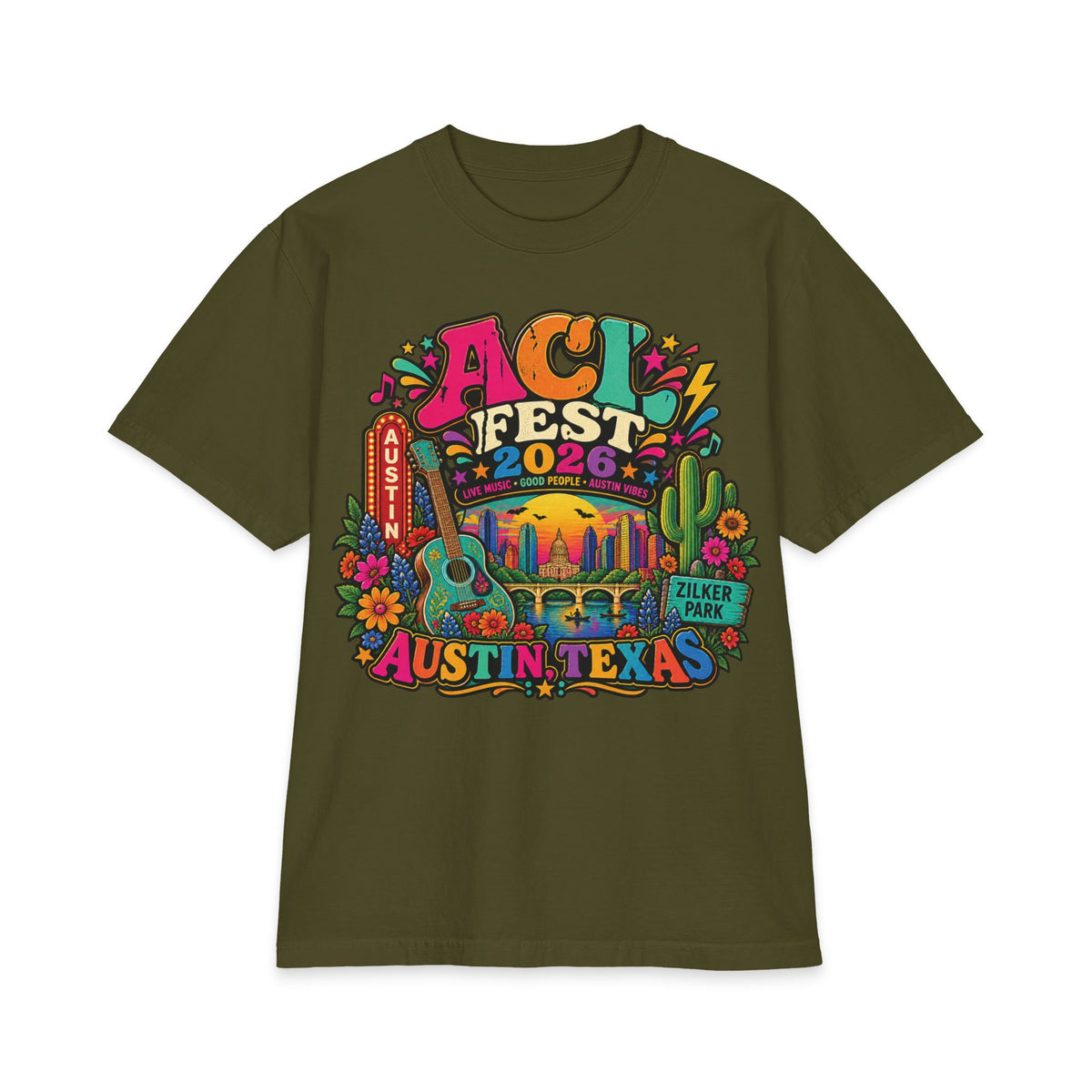 ACL Fest 2026 Austin Texas T-Shirt | Music Festival Lineup Tee