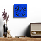 Roman Numeral Blue Clock Acrylic Wall Clock | Modern Decorative Timepiece