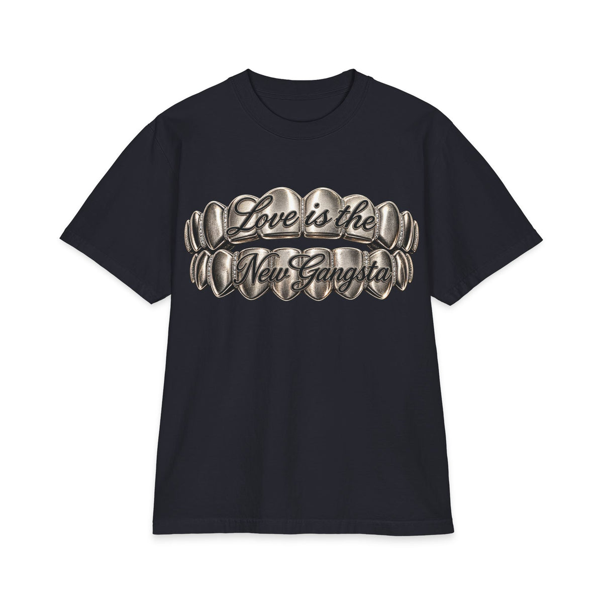 6lack Love Is the New Gangsta T-Shirt | Metallic Grillz Script, Back Number 6 Design