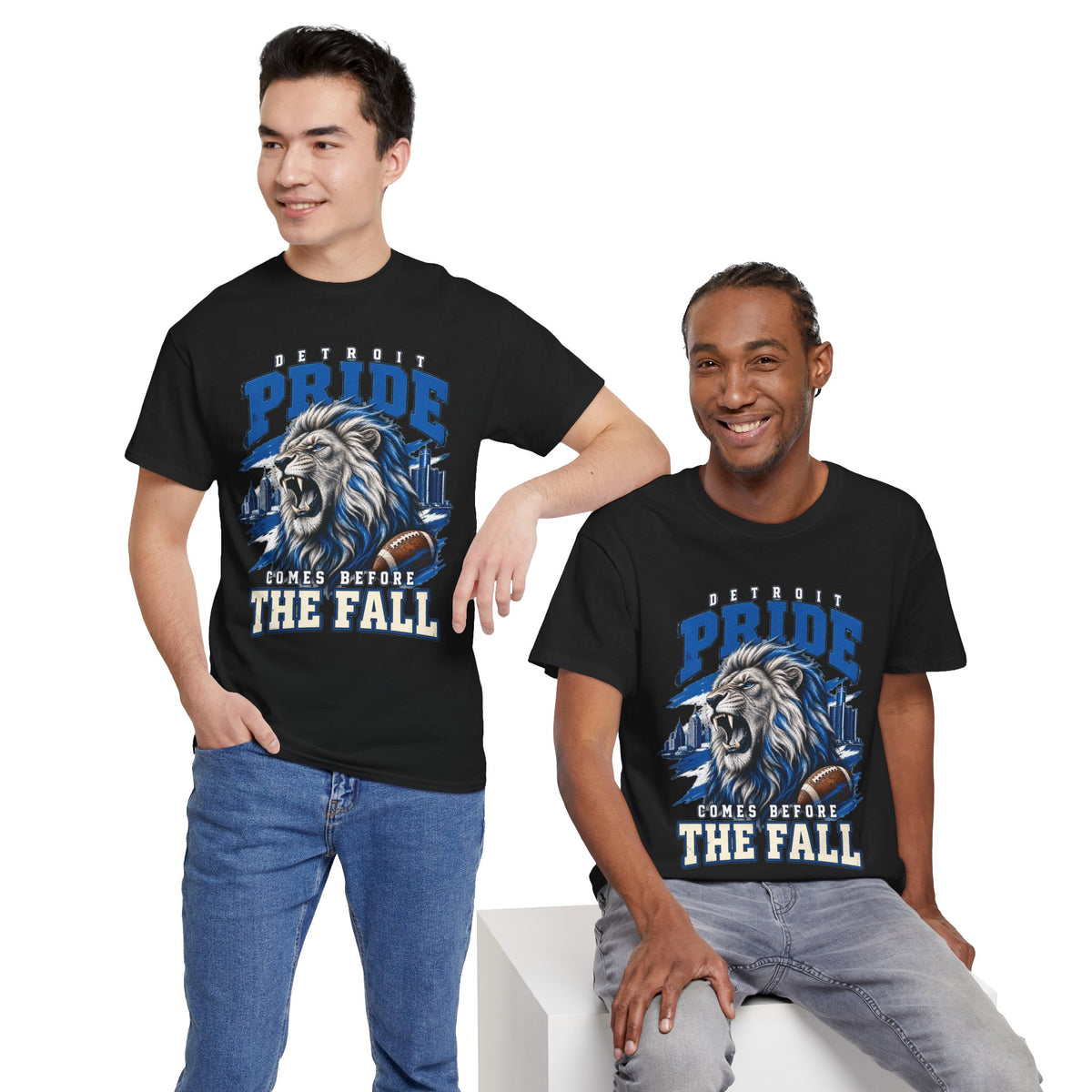 Detroit Pride Comes Before the Fall Lion Graphic T-Shirt