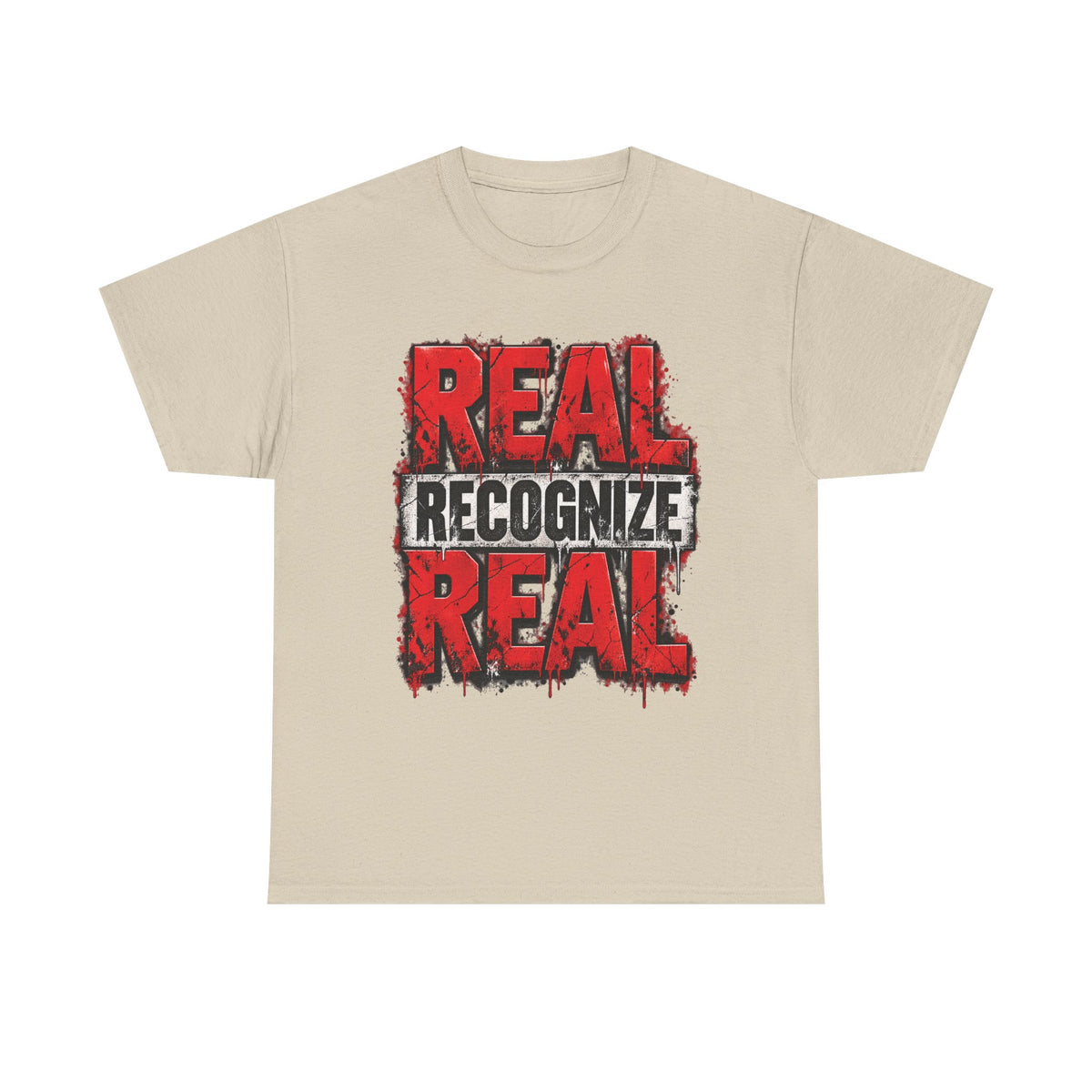Real Recognize Real Tee | Bold Distressed Red Typography
